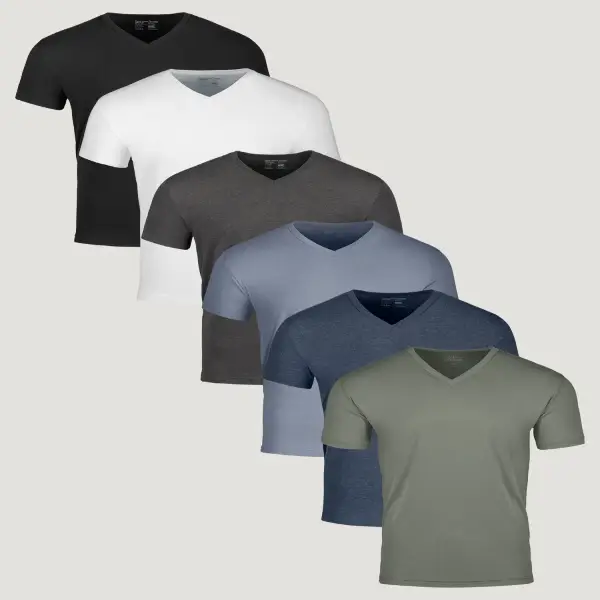 2. Fresh Clean Threads Best Sellers V-Neck 6-Pack