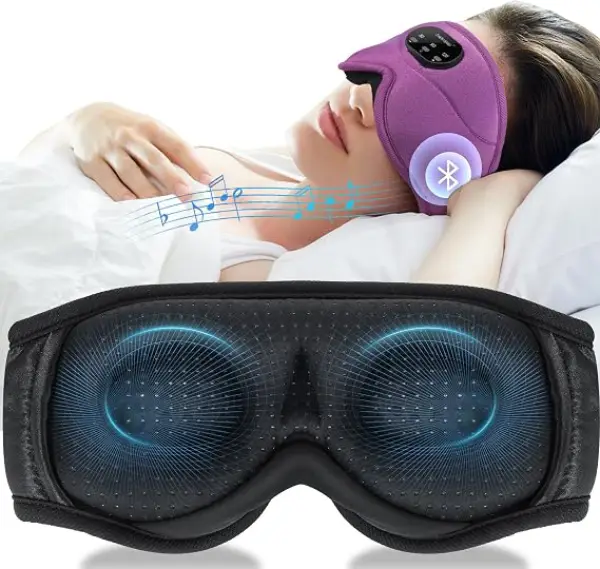 HENYEMEI Bluetooth Sleep Headphones White Noise Sleep Mask